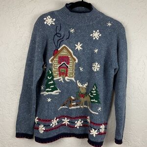 Women’s Nutcracker Holiday Christmas Sweater Angora Rabbit Wool Blend Sz Small